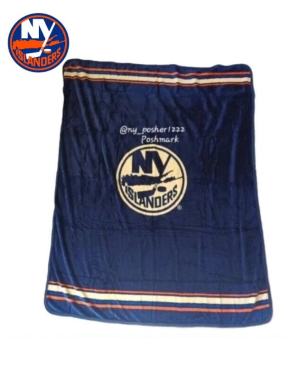 NHL 𝗡𝙮 𝗜𝗦𝗟𝗔𝗡𝘿𝙀𝙍𝙎® Plush Throw Blanket Blue (Size 50 ¹/₂" x 60 ¹/₂")